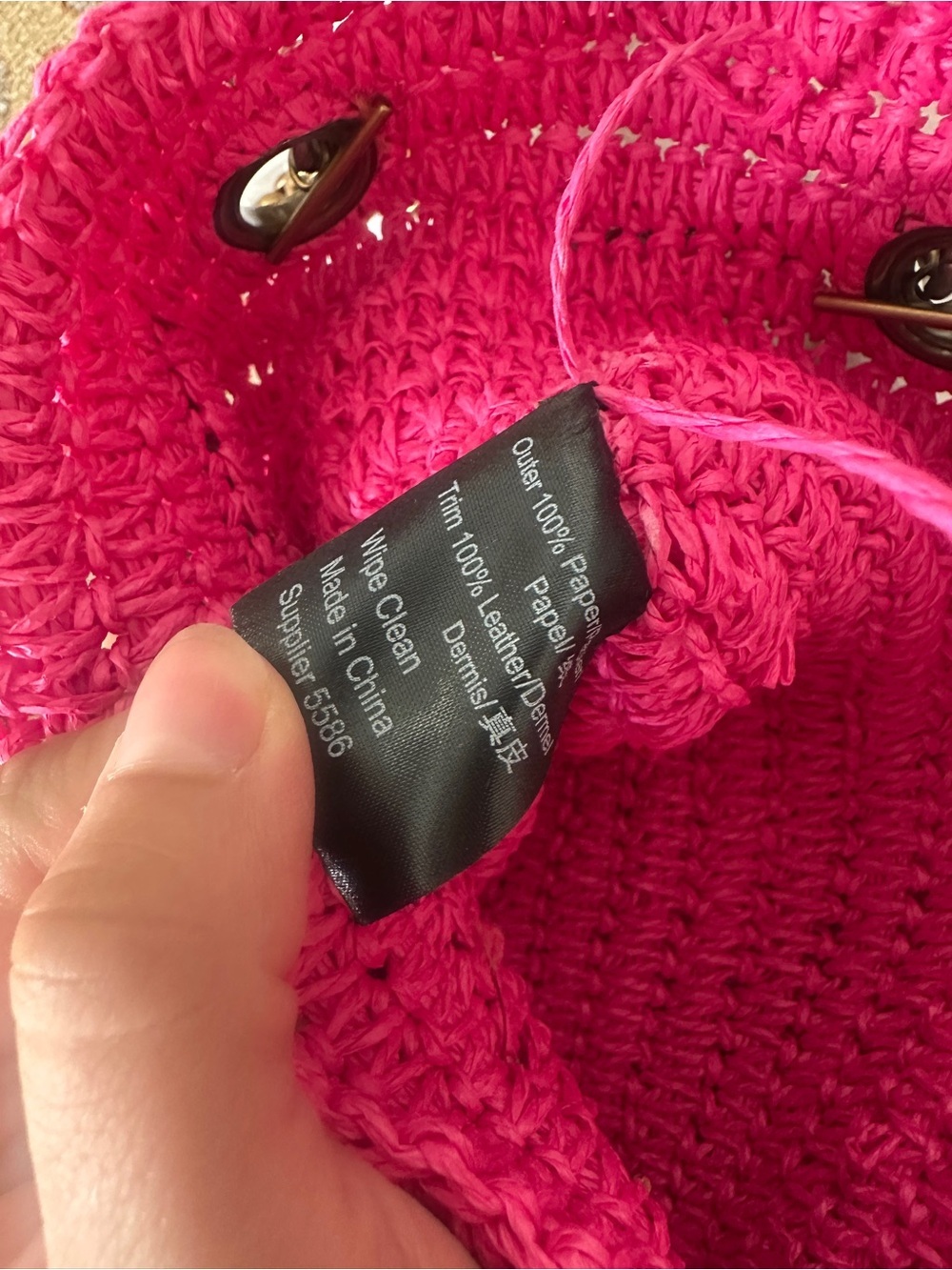 Kurt Geiger Pink Brixton Raffia Woven Handbag - Picture 5 of 5